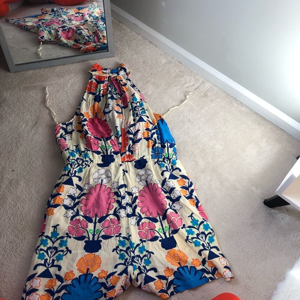 Anthropologie romper extra large XL floral ruffle jumper - Picture 3 of 5